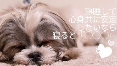 熟睡して心身共に安定したいなら寝ると『◯◯◯』