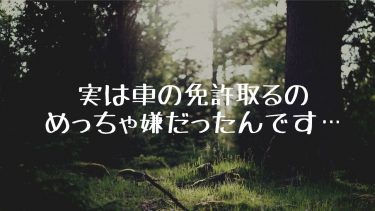 実は車の免許取るのめっちゃ嫌だったんです…