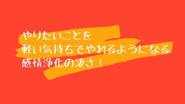 やりたいことを軽い気持ちでやれるようになる感情浄化の凄さ！