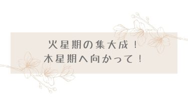 火星期の集大成！木星期へ向かって！