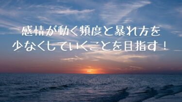 感情が動く頻度と暴れ方を少なくしていくことを目指す！