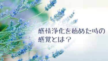 感情浄化を始めた時の感覚とは？