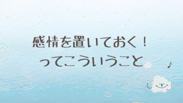 感情を置いておく！ってこういうこと